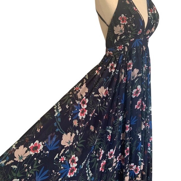 Meghan LA Dresses & Skirts - Meghan LA Floral Halter Maxi Dress M NWT Fairy Boho Chiffon Backless Ethereal